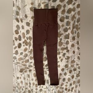 Brown Ribbed Free People Leggings